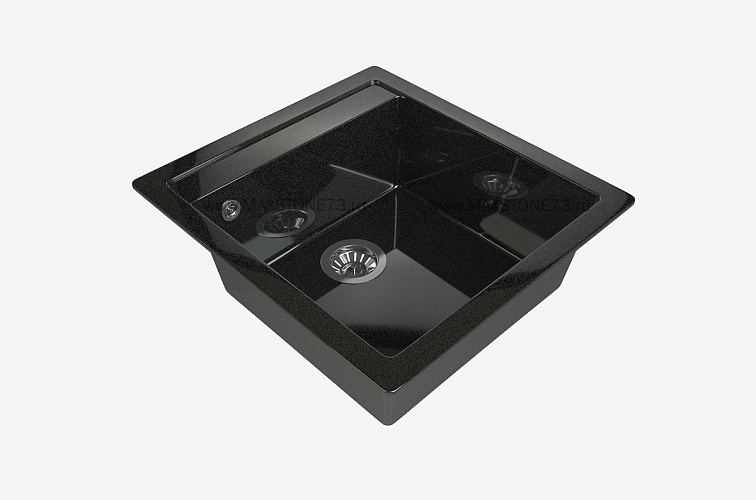 MAXSTONE Мойка глянцевая MS-10 (черный металлик) 505*460*215